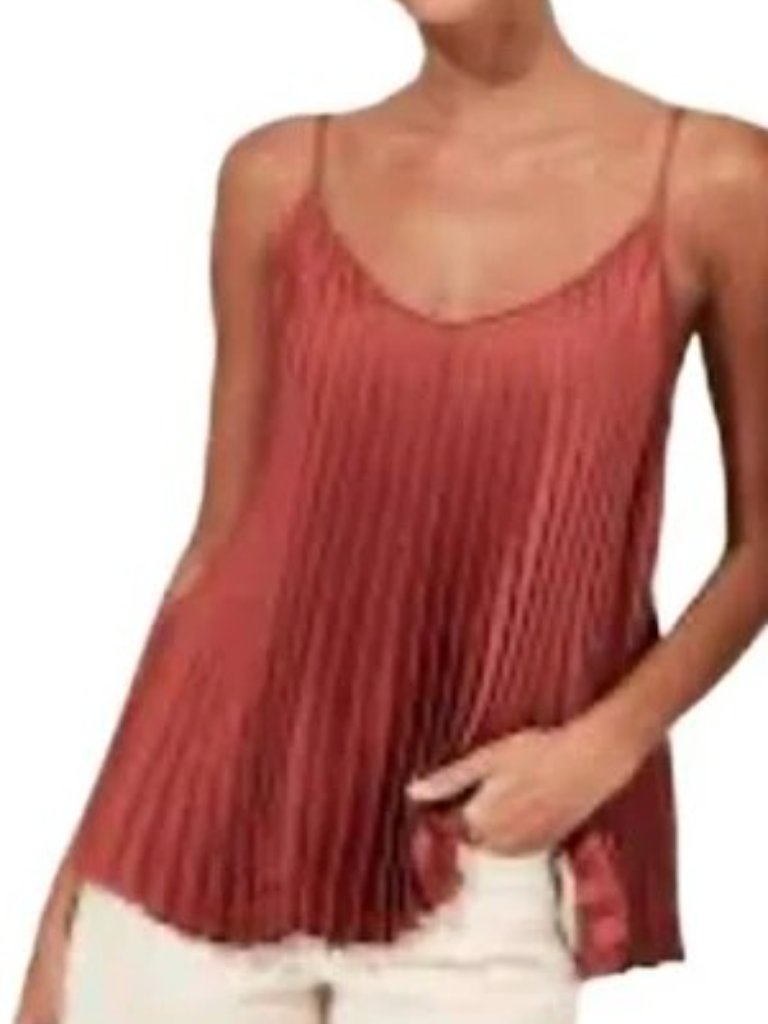 Banana Republic Pleated Satin Camisole - Deep Rust Brown. Size S